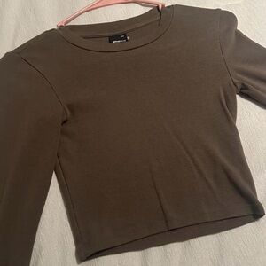 Brown Long Sleeve Top
